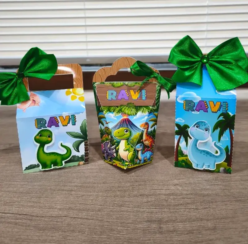 Kit Caixas Personalizadas Dino Baby (3 Caixas)