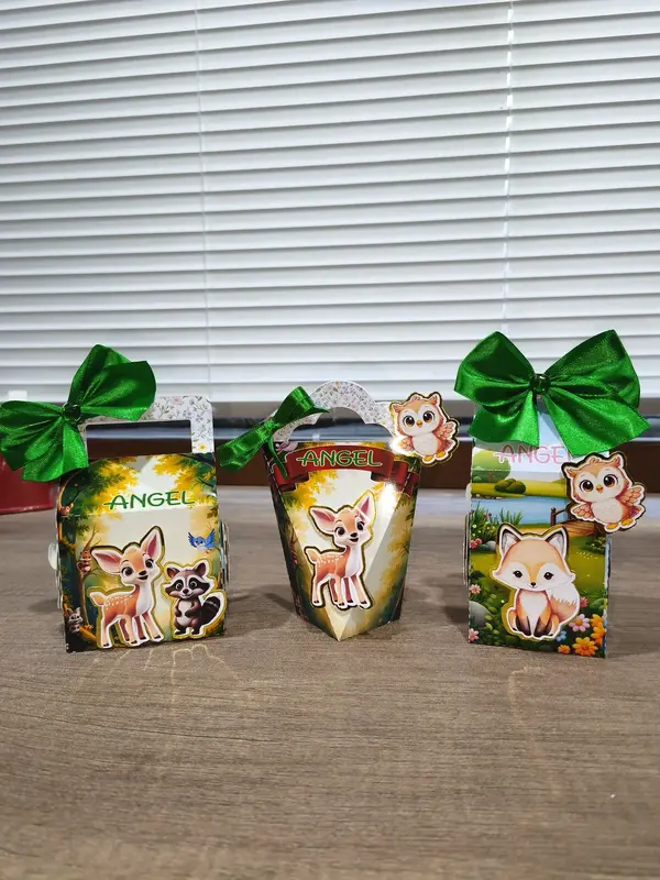 Kit Caixas Personalizadas Bosque Encantado 3D (3 Caixas)